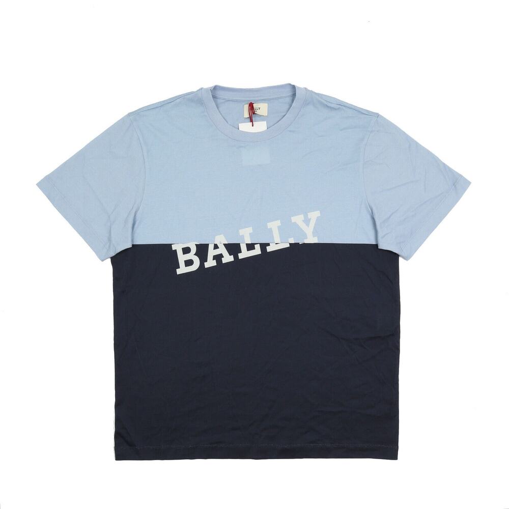 Bally Men Colorblocked Logo T-Shirt Blue Size M